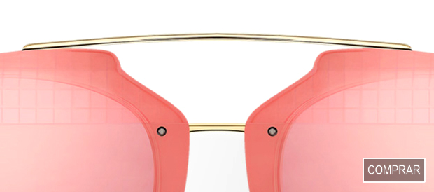 Detalle del doble puente de metal de las gafas de Sol Dior Reflected P